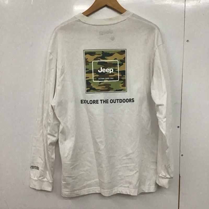 古着 USED カットソー 長袖 長袖カットソー プリントカットソー クルーネック L ロゴ、文字 白 / ホワイト /  メンズ USED 古着 中古 10146843
