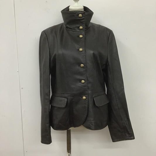 バルマン BALMAIN ジャケット、上着 ジャケット、ブレザー スタンドカラージャケット アウター カジュアルジャケット ラムレザー 無地 茶 / ブラウン /  レディース USED 古着 中古 10106279
