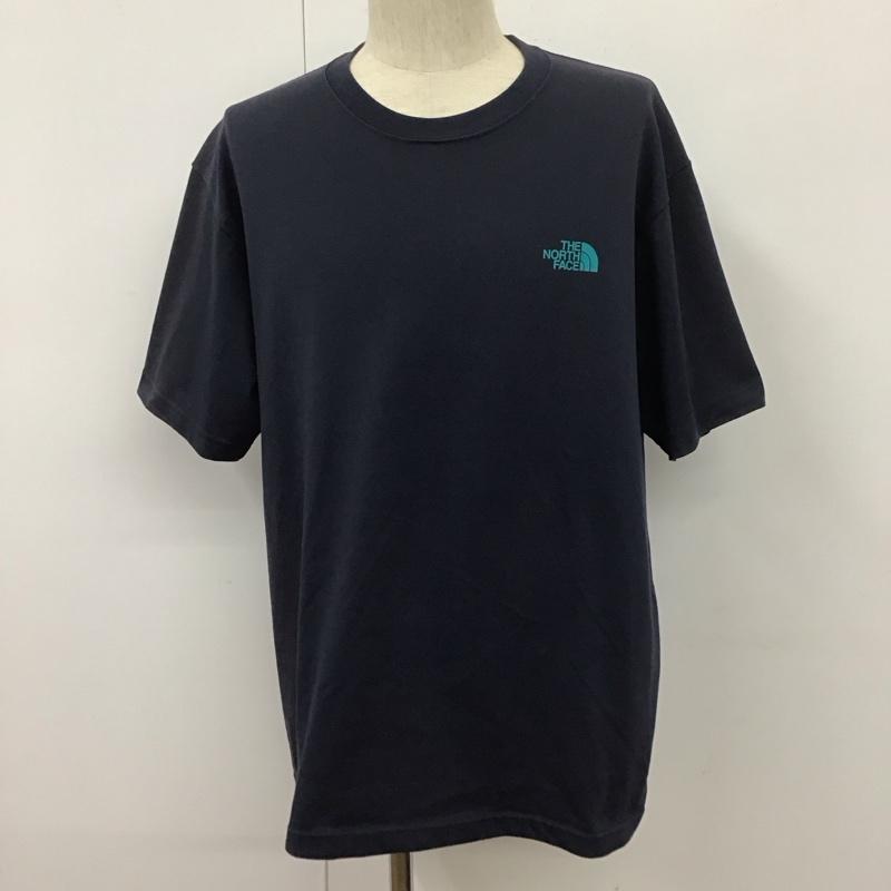 ザノースフェイス THE NORTH FACE Tシャツ 半袖 NT32349 半袖Tシャツ 半袖カットソー プリントTシャツ XL ロゴ、文字 紺 / ネイビー /  メンズ USED 古着 中古 10109771