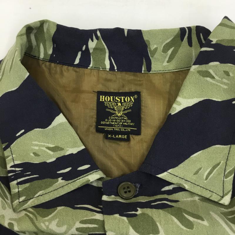 ヒューストン HOUSTON シャツ、ブラウス 半袖 HOUSTON 40727 ミリタリーアロハシャツ XL カモフラージュ柄・迷彩 黒 / ブラック / X カーキ / カーキ / X 茶 / ブラウン / X 桃 / ピンク /  メンズ USED 古着 中古 10134505