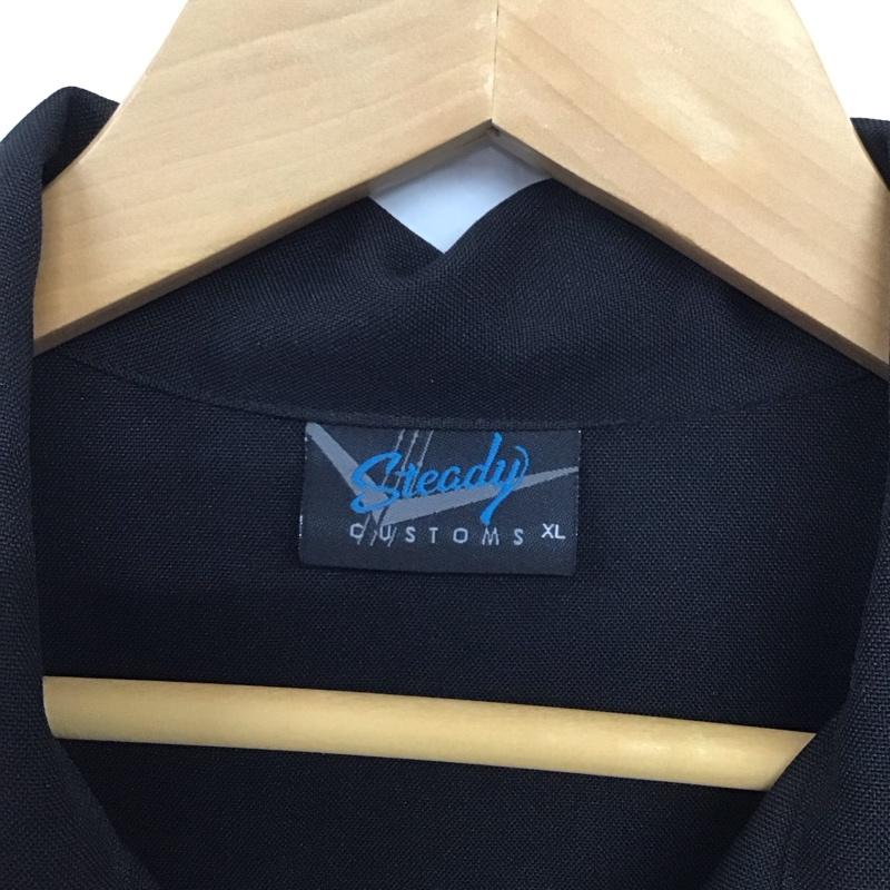 古着 USED シャツ、ブラウス 半袖 半袖シャツ プリントシャツ ポケットシャツ 古着 steady XL プリント 黒 / ブラック / X 橙 / オレンジ /  メンズ USED 古着 中古 10132591