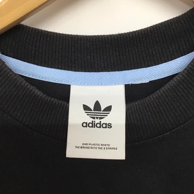 アディダス adidas Tシャツ 半袖 半袖カットソー プリントTシャツ クルーネックカットソー ロゴ、文字 黒 / ブラック /  メンズ USED 古着 中古 10140133