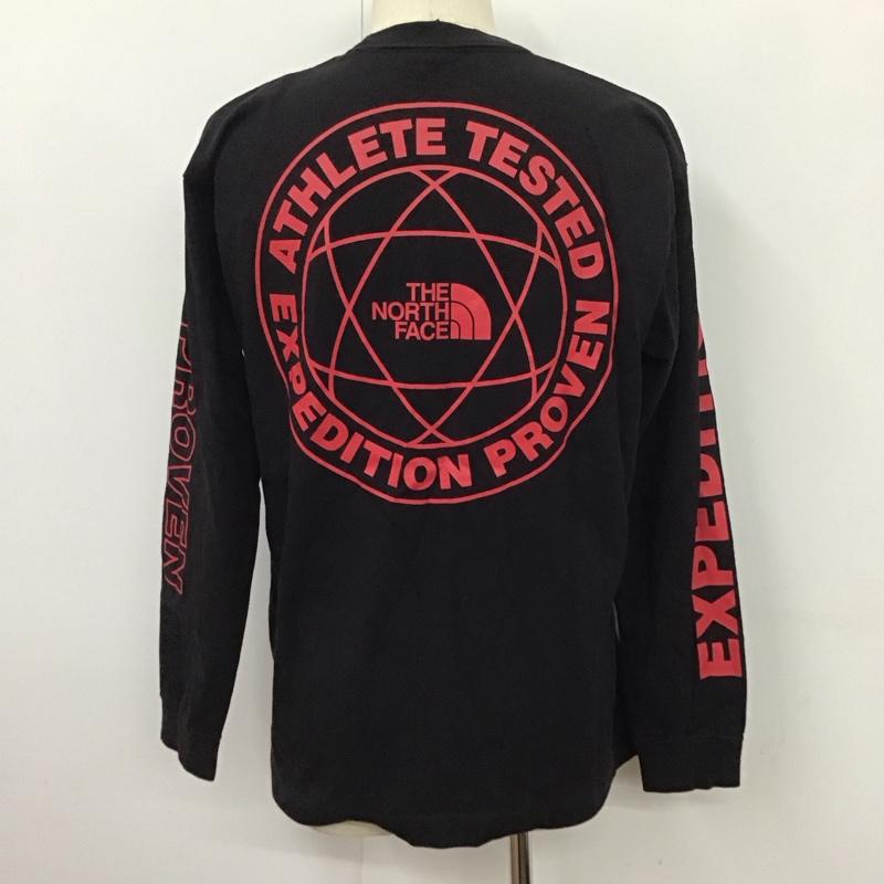 ザノースフェイス THE NORTH FACE カットソー 長袖 nt82034 長袖Tシャツ プリントTシャツ クルーネック M ロゴ、文字 黒 / ブラック /  メンズ USED 古着 中古 10124879