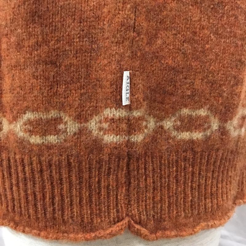 エーグル AIGLE ニット、セーター 長袖 長袖ニットカットソー ニット セーター クルーネックニット M 無地 橙 / オレンジ /  メンズ USED 古着 中古 10113342