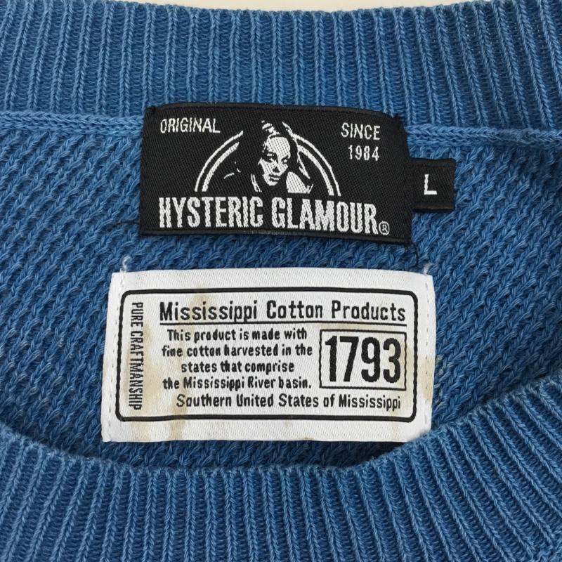 ヒステリックグラマー HYSTERIC GLAMOUR カットソー 半袖 半袖カットソー プリントTシャツ クルーネックカットソー L プリント 青 / ブルー /  メンズ USED 古着 中古 10115218