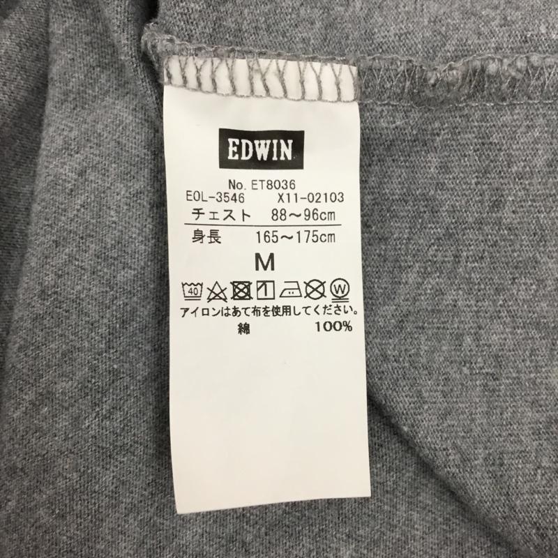 エドウィン EDWIN Tシャツ 半袖 ET8036 クルーネック バックプリント M ロゴ、文字 灰 / グレー /  メンズ USED 古着 中古 10115519