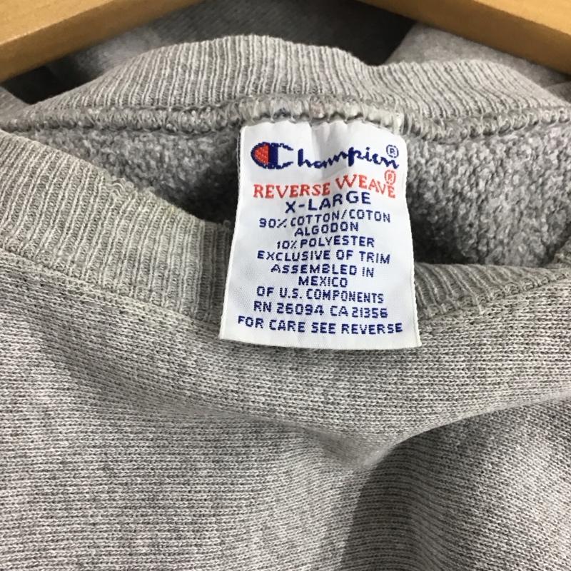 チャンピオン Campion トレーナー 長袖 XL ロゴ、文字 X プリント 灰 / グレー /  メンズ USED 古着 中古 10145640
