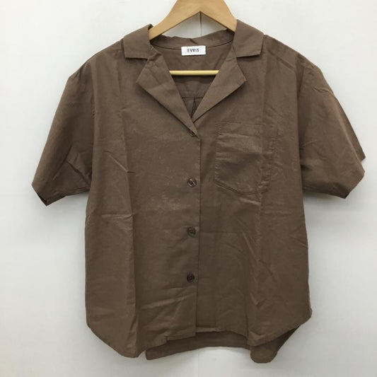 エヴリス EVRIS シャツ、ブラウス 半袖 FREE 無地 茶 / ブラウン /  レディース USED 古着 中古 10137602