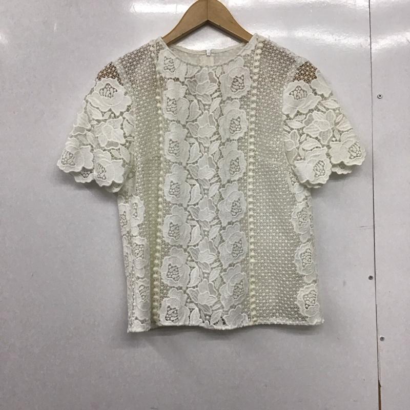 ジルスチュアート JILLSTUART シャツ、ブラウス 半袖 092-8110018 ファビレースブラウス M 無地 白 / ホワイト /  レディース USED 古着 中古 10148897