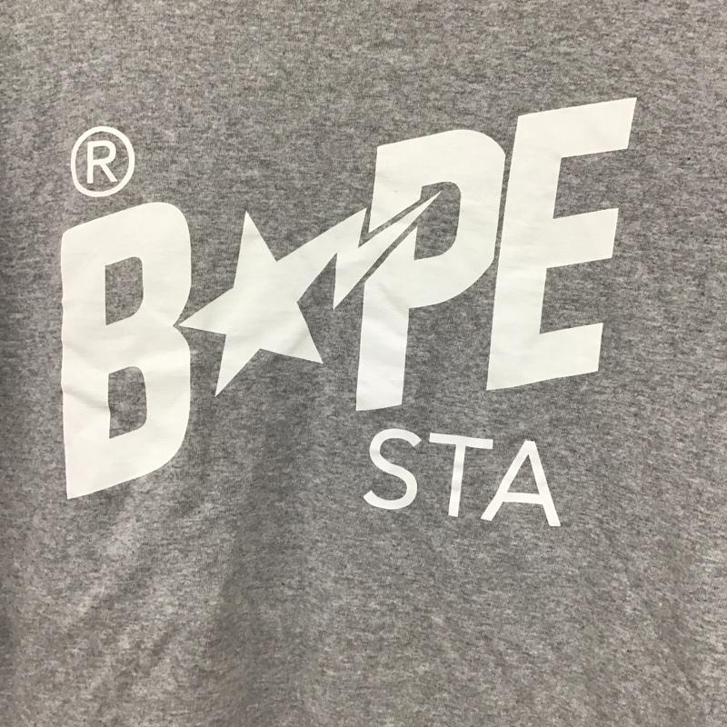 ベイプ BAPE Tシャツ 半袖 半袖カットソー プリントTシャツ クルーネックカットソー M ロゴ、文字 灰 / グレー /  メンズ USED 古着 中古 10129298