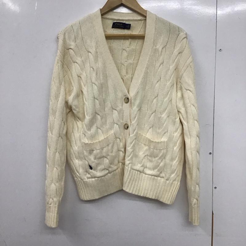 ポロラルフローレン POLO RALPH LAUREN カーディガン 長袖 M 無地 白 / ホワイト /  レディース USED 古着 中古 10147203