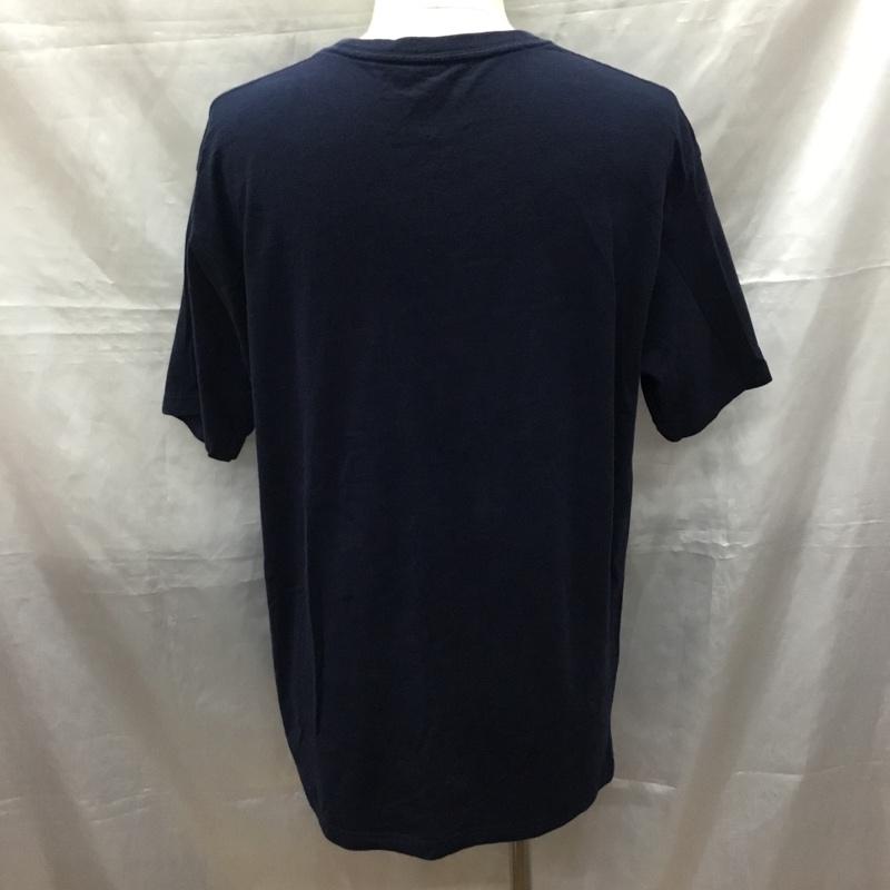 エドウィン EDWIN Tシャツ 半袖 クルーネック 胸ポケット XL ロゴ、文字 紺 / ネイビー /  メンズ USED 古着 中古 10115537
