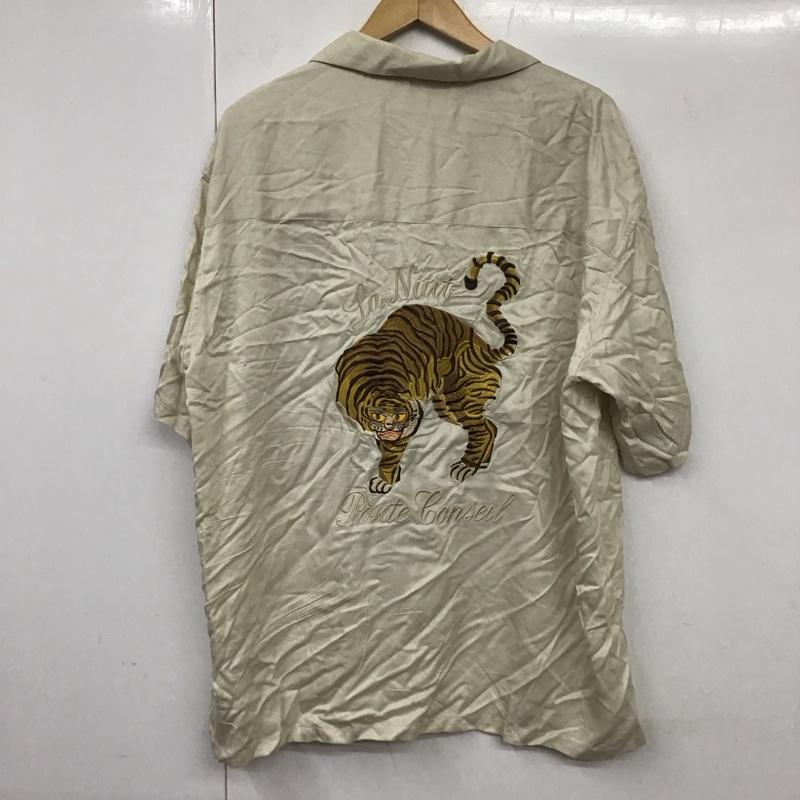 古着 USED シャツ、ブラウス 半袖 半袖シャツ 刺繍シャツ ポケットシャツ XL ロゴ、文字 ベージュ / ベージュ /  メンズ USED 古着 中古 10131608