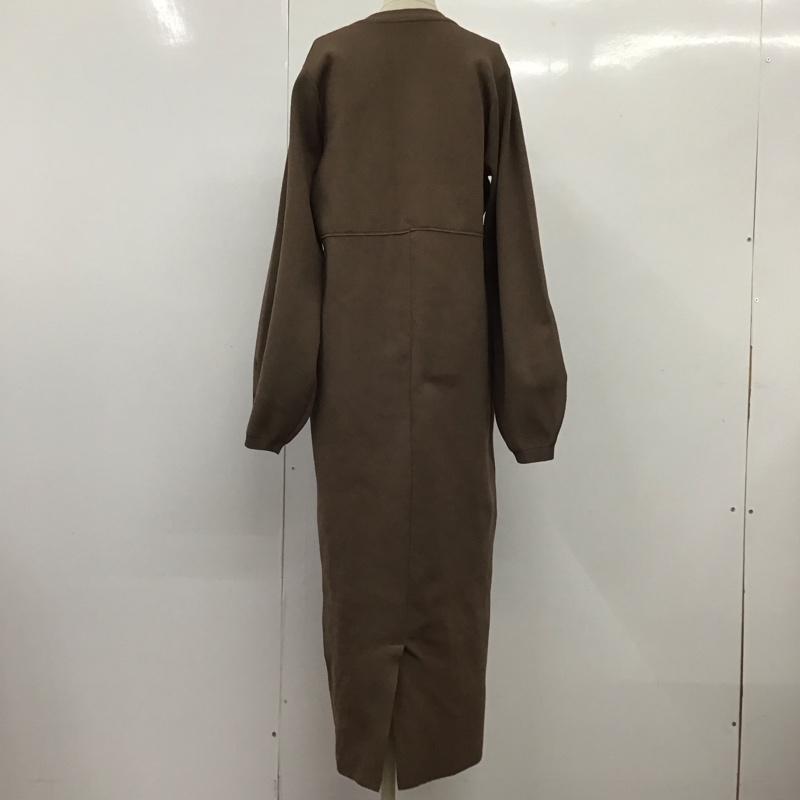 古着 USED ワンピース ロングスカート XP3364 Ti. ALEFS ボリュームスリーブ M 無地 茶 / ブラウン /  レディース USED 古着 中古 10109451