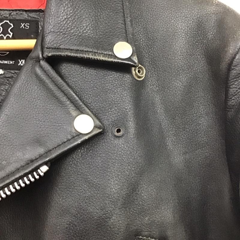 古着 USED ジャケット、上着 ジャケット、ブレザー レザージャケット ジップアップジャケット アウター ライダースジャケット XS 無地 黒 / ブラック /  メンズ USED 古着 中古 10139682