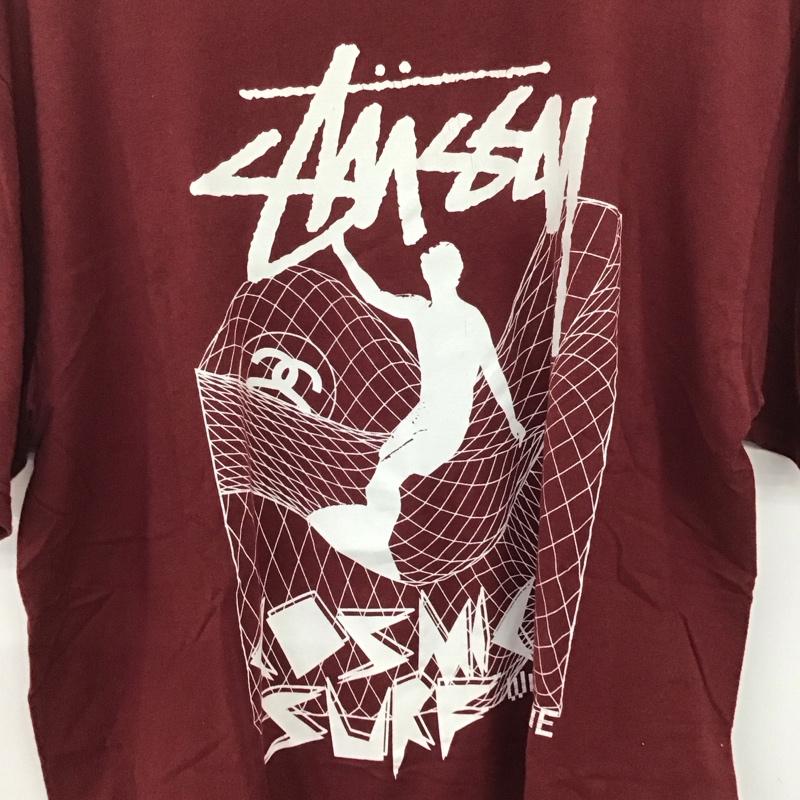 ステューシー STUSSY Tシャツ 半袖 L ロゴ、文字 X プリント えんじ / ワインレッド /  メンズ USED 古着 中古 10133104