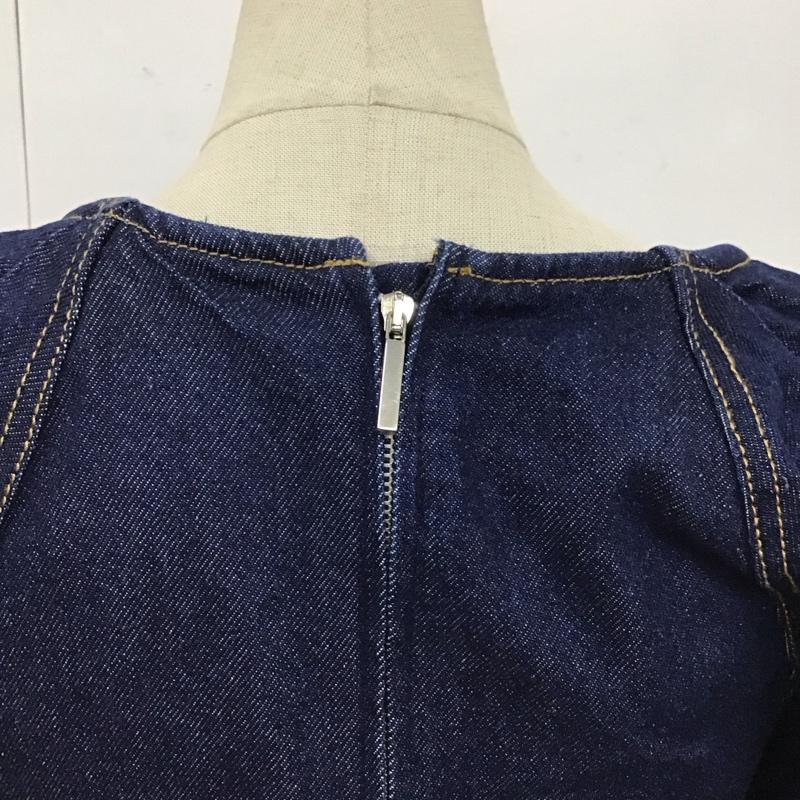 ザラ ZARA ワンピース ロングスカート デニムワンピース 半袖ワンピース フレアワンピース ミニワンピース XS 無地 インディゴ / インディゴ /  レディース USED 古着 中古 10123921