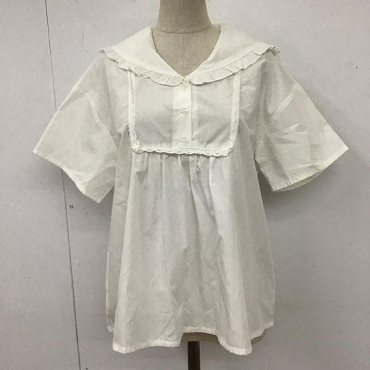 エヘカソポ ehka sopo カットソー 半袖 1708152 セーラーカラー FREE 無地 白 / ホワイト /  レディース USED 古着 中古 10116489