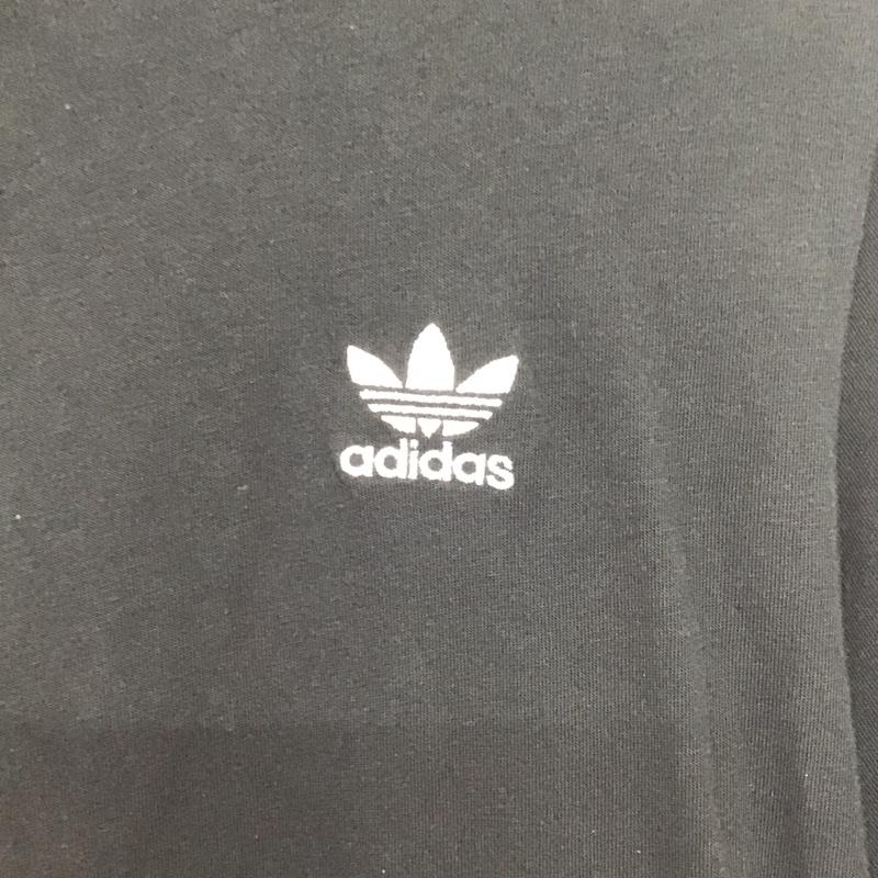 アディダス adidas Tシャツ 半袖 半袖カットソー プリントTシャツ クルーネックカットソー ロゴ、文字 黒 / ブラック /  メンズ USED 古着 中古 10140136