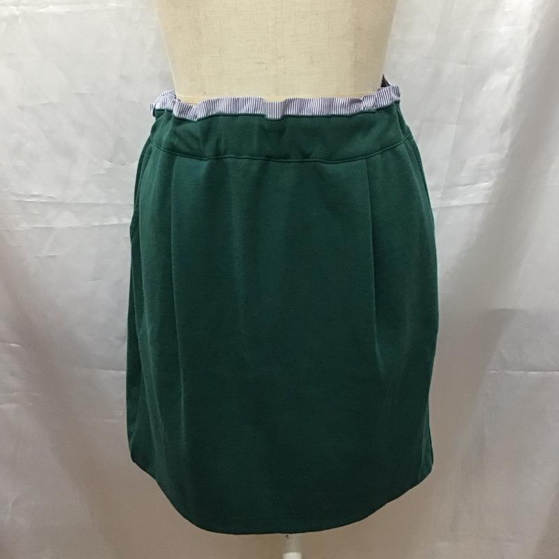 ニコアンド niko and... スカート ミニスカート ON41DM13TO CポンチタックタイトSK タグ付き M 無地 緑 / グリーン /  レディース USED 古着 中古 10115405