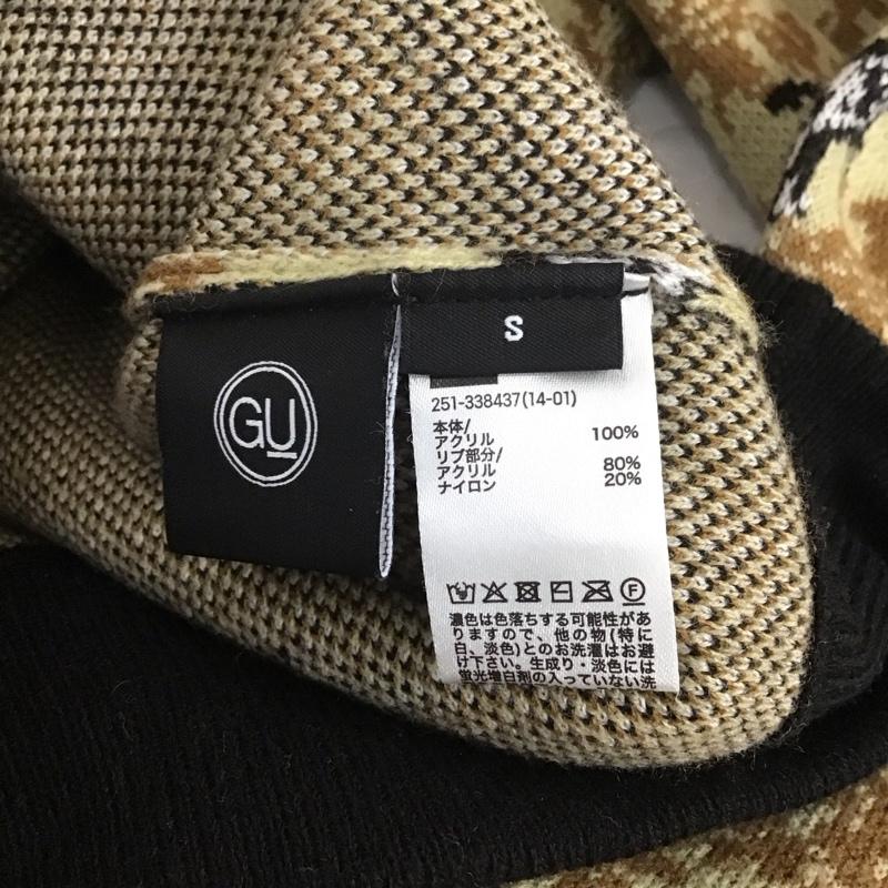 ジーユー GU ニット、セーター 長袖 gu×undercover コラボ 長袖ニットカットソー ショート丈ニットカットソー S プリント ベージュ / ベージュ /  レディース USED 古着 中古 10108830