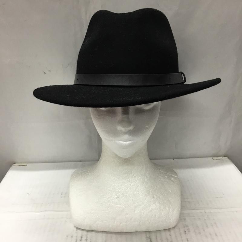 ブリクストン BRIXTON 帽子 ハット MESSER FEDORA 中折れハット 58cm 無地 黒 / ブラック /  メンズ USED 古着 中古 10106347