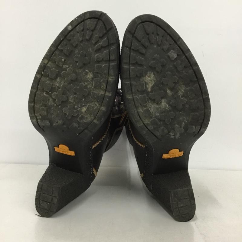 ティンバーランド Timberland ブーツ ショートブーツ 63644 レースアップ ヒール レザー 5.5M ワンポイント ダークブラウン / ダークブラウン /  レディース USED 古着 中古 10145619