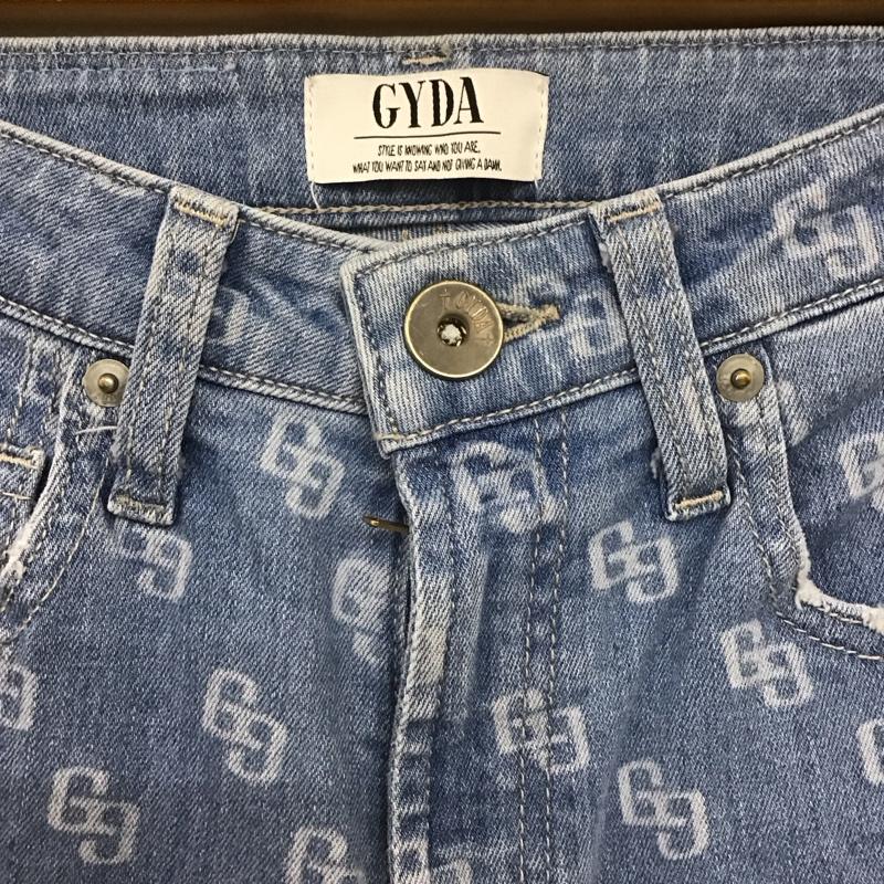 ジェイダ GYDA パンツ デニム、ジーンズ 072222409901 H/W LASER GG PATTERNスキニーデニムパンツ XS 総柄 X ロゴ、文字 水色 / ライトブルー /  レディース USED 古着 中古 10148927