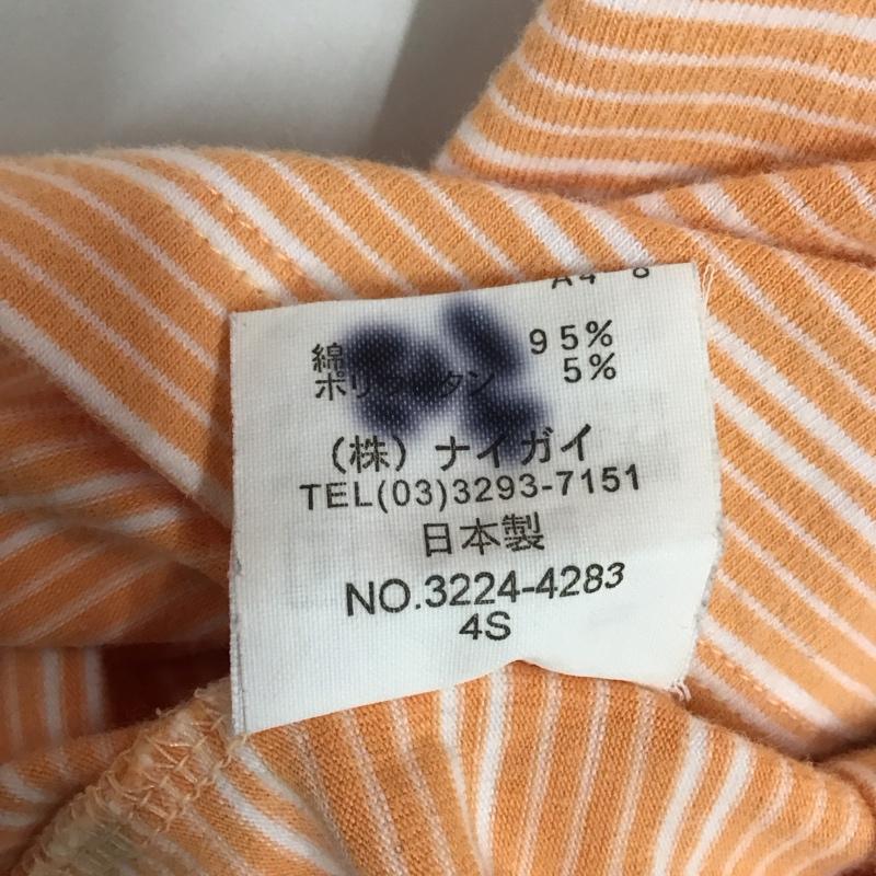 ラルフローレン RALPHLAUREN Tシャツ 半袖 90cm ベビー ボーダー 90cm ワンポイント 橙 / オレンジ / X 白 / ホワイト /  ガールズ USED 古着 中古 10116903