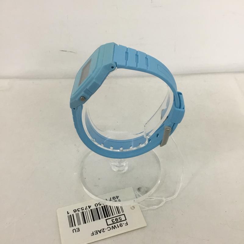 カシオ CASIO 腕時計 デジタル F-91WC-2AEF チープカシオ チプカシ 無地 水色 / ライトブルー /  メンズ USED 古着 中古 10144085