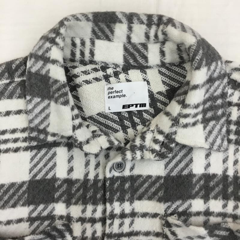 エピトミ EPTM. ジャケット、上着 ジャケット、ブレザー シャツジャケット L チェック 白 / ホワイト / X 黒 / ブラック /  メンズ USED 古着 中古 10140070
