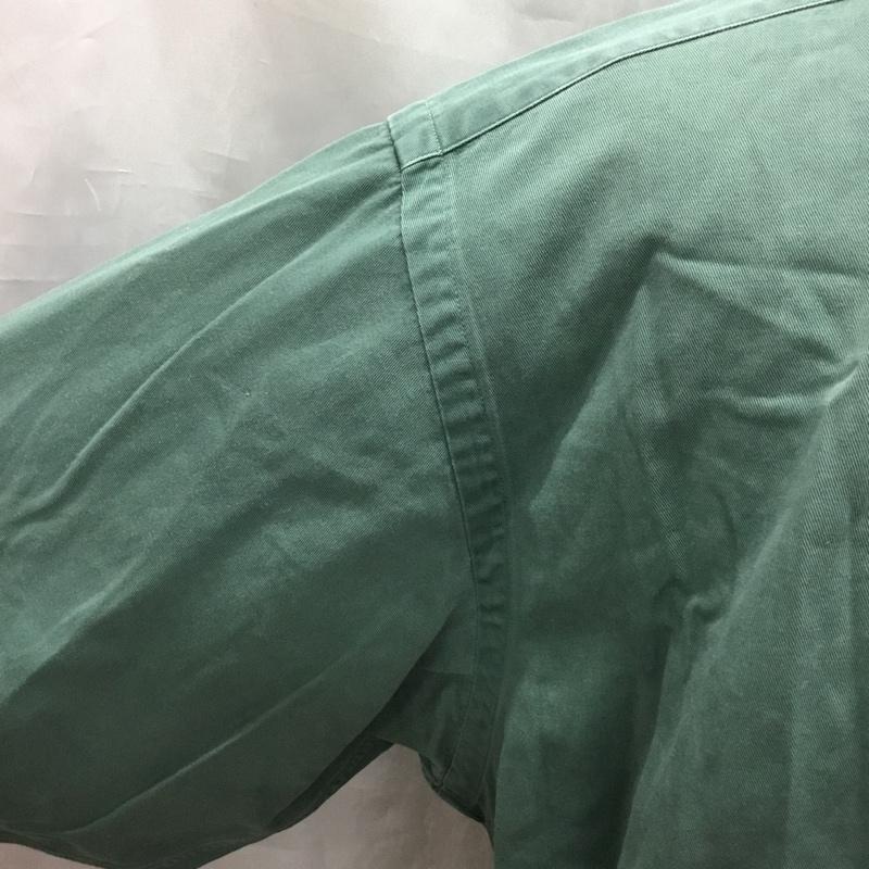 ラルフローレン RALPHLAUREN シャツ、ブラウス 長袖 長袖シャツ カラーシャツ ポケットシャツ 長袖カットソー ボタンダウンシャツ M ロゴ、文字 緑 / グリーン /  メンズ USED 古着 中古 10118679