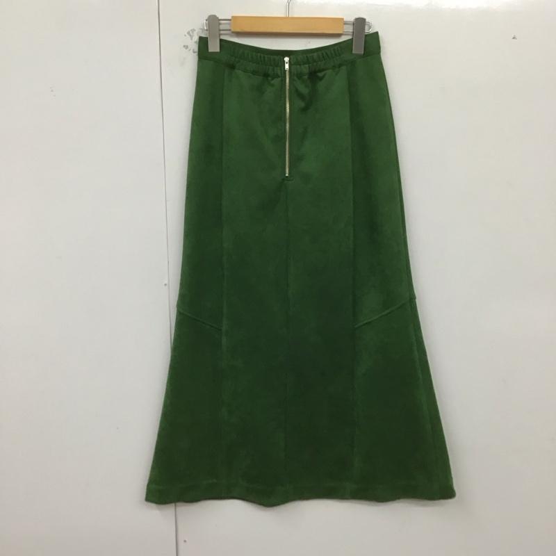 ジーナシス JEANASIS スカート ロングスカート ロングスカート フレアスカート スウェード M 無地 緑 / グリーン /  レディース USED 古着 中古 10129802