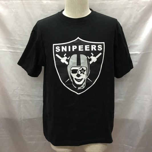 スナイパー SNIPEER Tシャツ 半袖 半袖カットソー プリントTシャツ クルーネックカットソー L プリント 黒 / ブラック /  メンズ USED 古着 中古 10116028