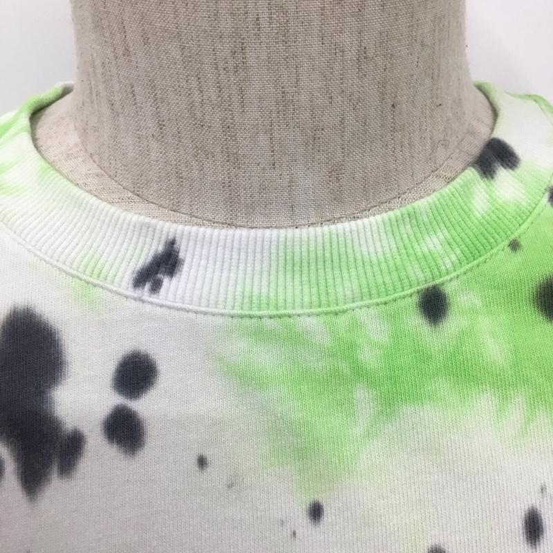 ルーカ RVCA Tシャツ 半袖 BB043-200 タイダイ スリーブロゴ S 総柄 白 / ホワイト / X 薄緑 / ライトグリーン / X 黒 / ブラック /  メンズ USED 古着 中古 10111563