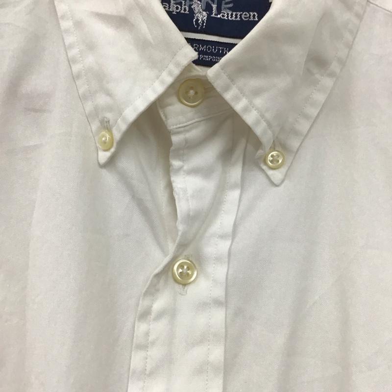 ラルフローレン RALPHLAUREN シャツ、ブラウス 長袖 ボタンダウンシャツ 無地 白 / ホワイト /  メンズ USED 古着 中古 10128584