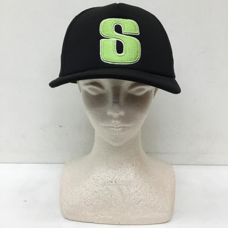 ステューシー STUSSY 帽子 キャップ メッシュキャップ　BIG S TRUCKER トラッカーキャップ ロゴ、文字 黒 / ブラック /  メンズ USED 古着 中古 10134016