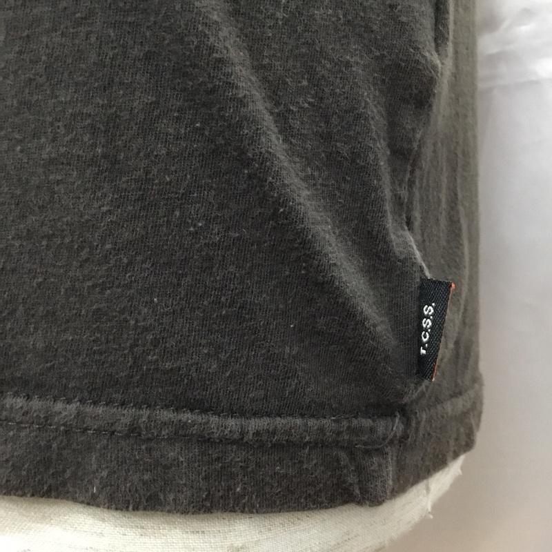 ティーシーエスエス TCSS Tシャツ 半袖 半袖カットソー プリントTシャツ クルーネックカットソー XL プリント 灰 / グレー /  メンズ USED 古着 中古 10114592