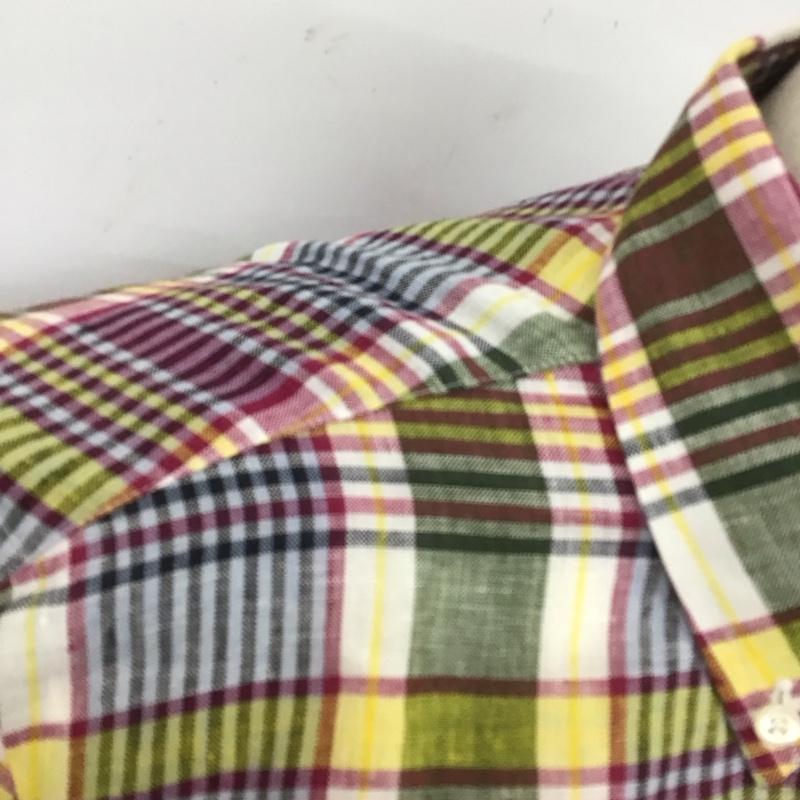 ブルックスブラザーズ BROOKS BROTHERS シャツ、ブラウス 長袖 ボタンダウン 麻 リネン S チェック マルチカラー / マルチカラー /  メンズ USED 古着 中古 10112669