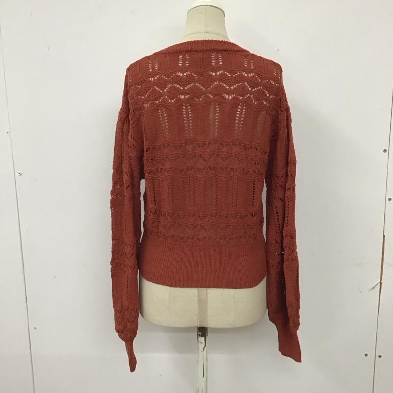 マウジー MOUSSY カーディガン 長袖 010EAF70-5930 CROCHET LIKE KNIT カーディガン クロップド丈 FREE  赤 / レッド /  レディース USED 古着 中古 10116188