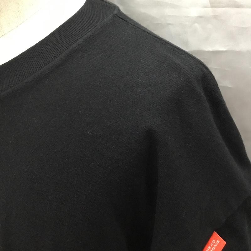 ヘッドグーニー HEADGOONIE Tシャツ 半袖 半袖カットソー プリントTシャツ クルーネックカットソー XXL プリント 黒 / ブラック /  メンズ USED 古着 中古 10117532