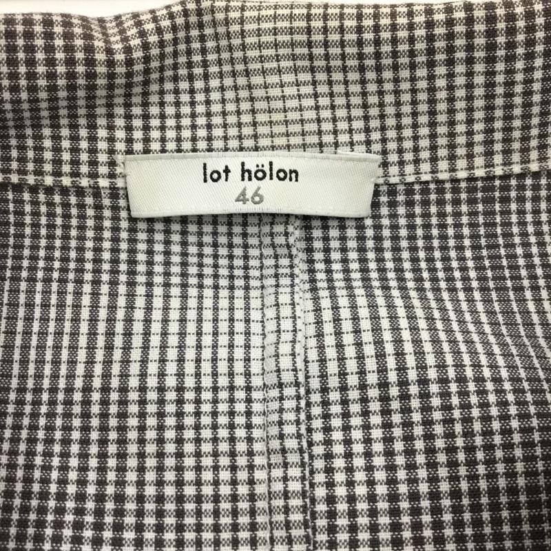 ロット ホロン lot holon シャツ、ブラウス 半袖 半袖シャツ カラーシャツ チェックシャツ カジュアルシャツ 46 チェック 白 / ホワイト / X 灰 / グレー /  メンズ USED 古着 中古 10105802