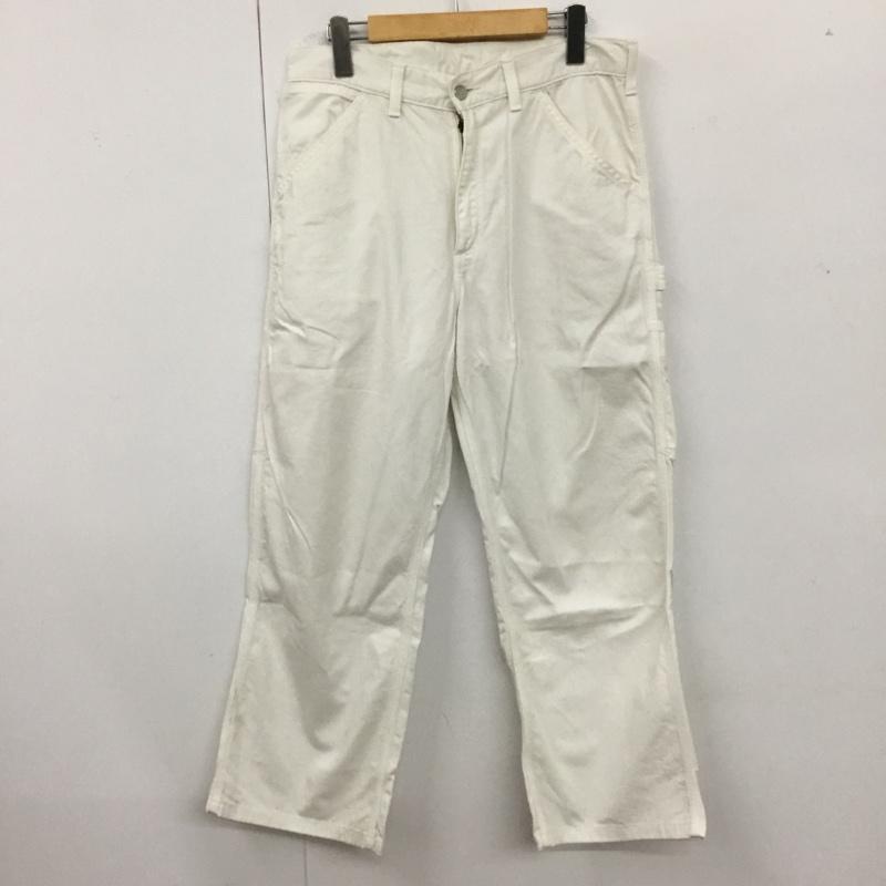 カーハート Carhartt パンツ ワークパンツ、ペインターパンツ ワークパンツ ワイドパンツ カジュアルパンツ 32インチ ロゴ、文字 白 / ホワイト /  メンズ USED 古着 中古 10120834