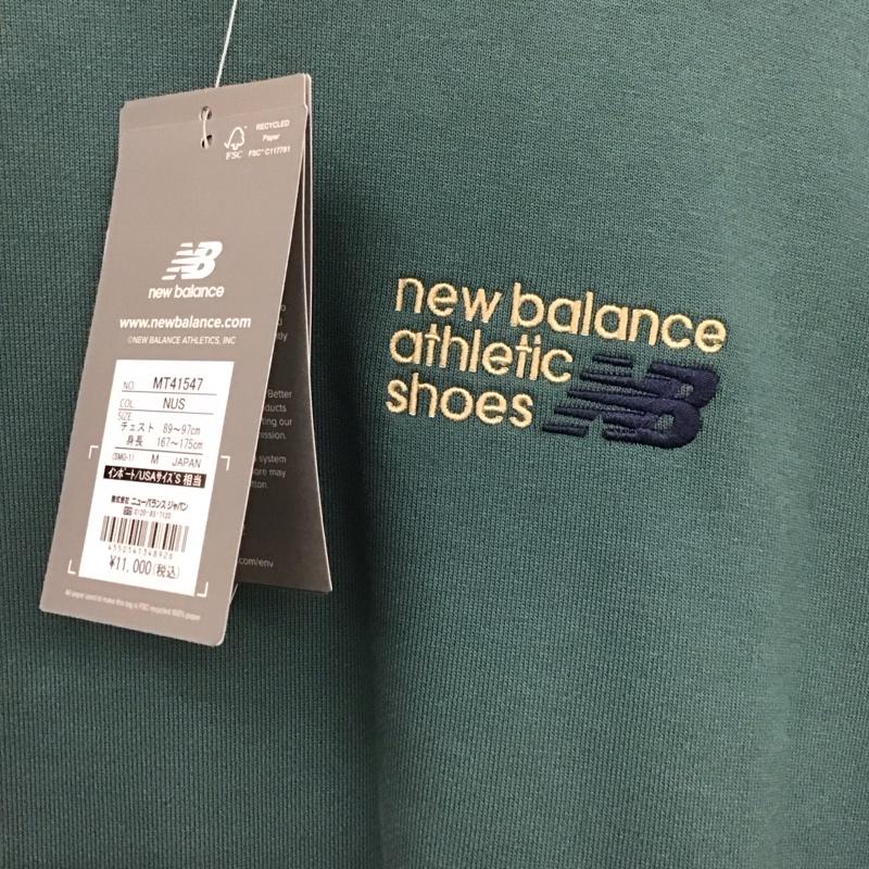 ニューバランス New Balance トレーナー 長袖 mt41547 長袖トレーナー スウェット クルーネック プルオーバー S ロゴ、文字 緑 / グリーン /  メンズ USED 古着 中古 10131247