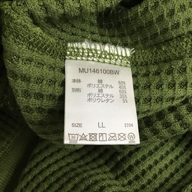 ミュエータ MUHET カットソー 長袖 長袖カットソー クルーネックカットソー ロングスリーブカットソー ワッフル ヘンリーネック LL 無地 カーキ / カーキ /  メンズ USED 古着 中古 10119460