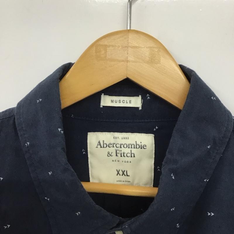 アバクロンビーアンドフィッチ ABERCROMBIE&FITCH シャツ、ブラウス 長袖 長袖シャツ ボタンダウンシャツ カラーシャツ XXL 総柄 紺 / ネイビー /  メンズ USED 古着 中古 10146654