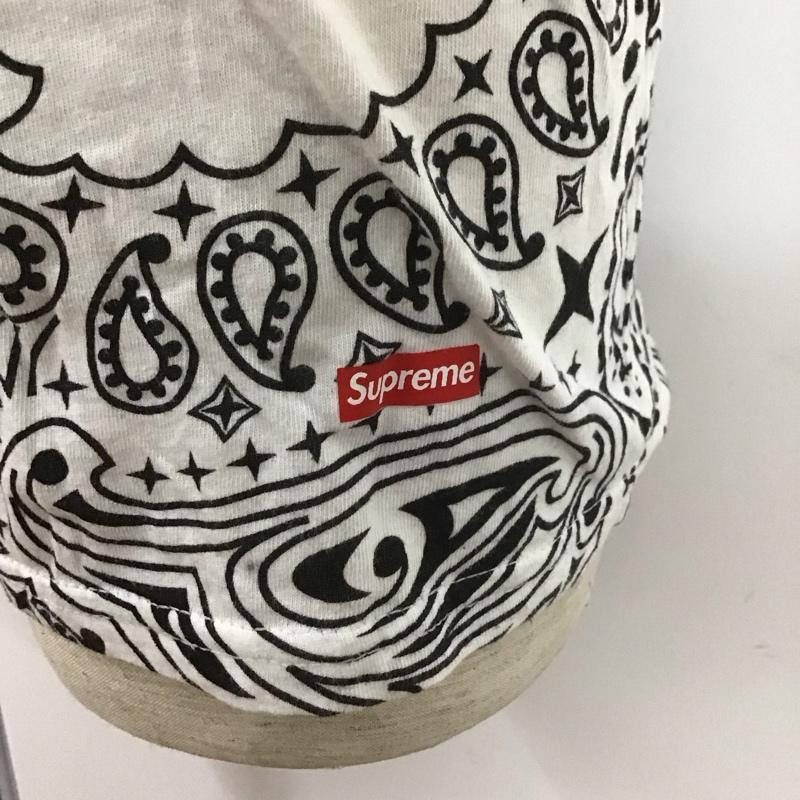 シュプリーム Supreme Tシャツ 半袖 22FW シュプリームxへインズバンダナ柄Tシャツ 半袖カットソー クルーネックカットソー M バンダナ柄 白 / ホワイト / X 黒 / ブラック /  メンズ USED 古着 中古 10106609