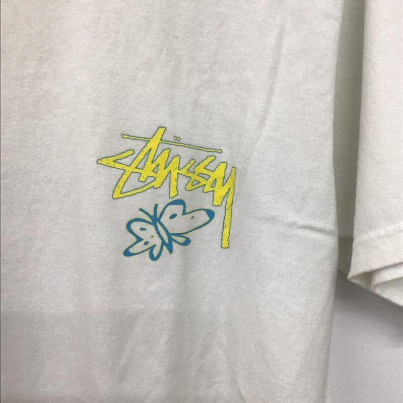 ステューシー STUSSY Tシャツ 半袖 半袖カットソー プリントTシャツ クルーネックカットソー S プリント 白 / ホワイト /  メンズ USED 古着 中古 10136251