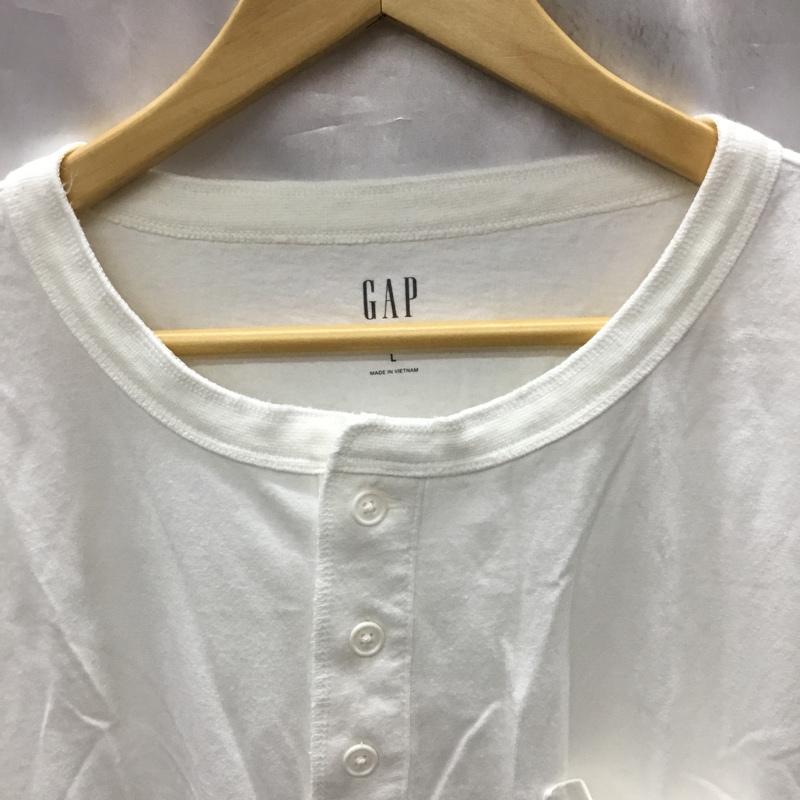 ギャップ GAP Tシャツ 半袖 ヘンリーネック L 無地 白 / ホワイト /  メンズ USED 古着 中古 10117788