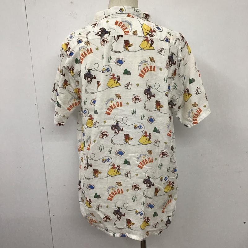 サニースポーツ SUNNY SPORTS シャツ、ブラウス 半袖 半袖シャツ カラーシャツ カジュアルシャツ プリントシャツ XL プリント 白 / ホワイト /  メンズ USED 古着 中古 10111652